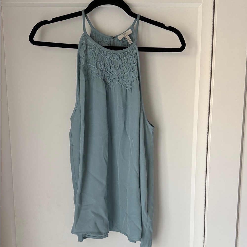 Joie Light Blue Smocked Halter Camisole